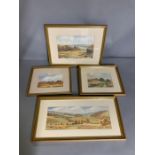 Four watercolour landscapes, illegibly signed, framed and glazed. (25cm x 16cm) (Frame 40cm x 29cm)