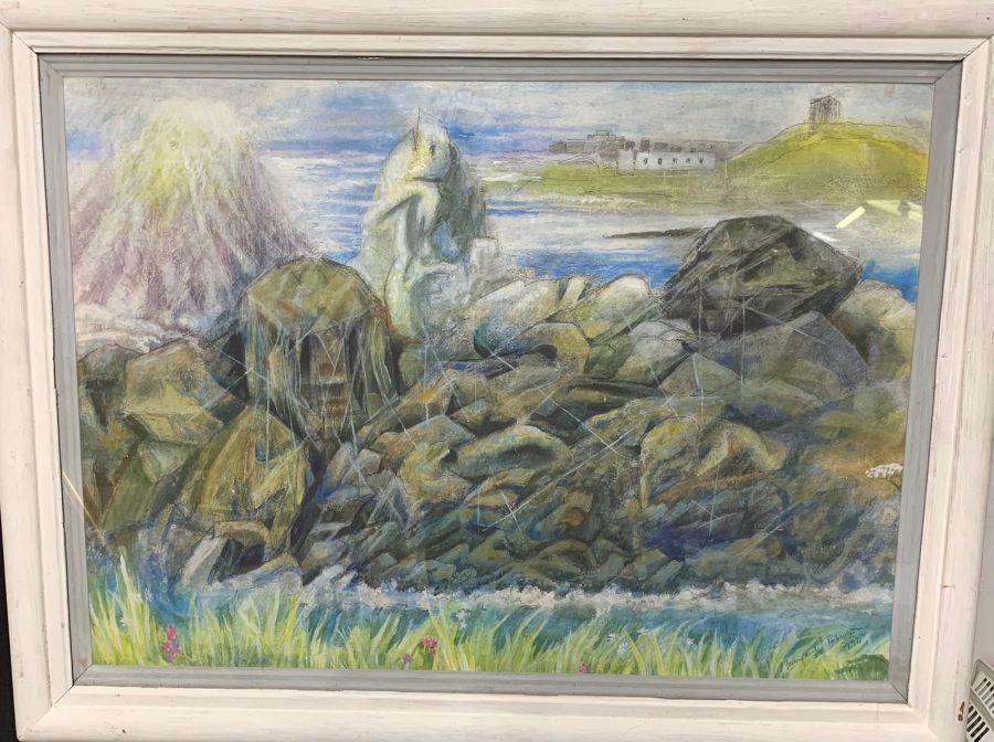 Margaret J. Robinson (1920–2016) English, ¨Impression of Alderney¨, signed and dated 1996, mixed