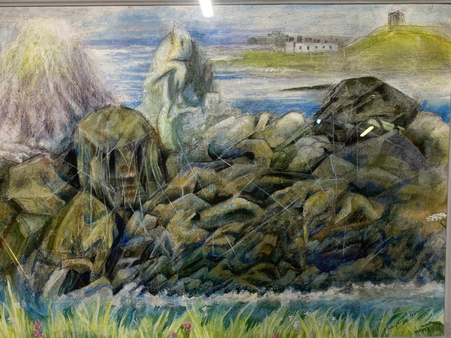 Margaret J. Robinson (1920–2016) English, ¨Impression of Alderney¨, signed and dated 1996, mixed - Image 2 of 7