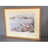 A print of the Sydney Opera, signed and numbered 1245/2000, framed and glazed, (43cm x 33cm) (
