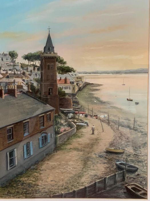 "Low tide Lympstone", a pastel signed 'Paul Butler', mounted and framed, - Image 2 of 5