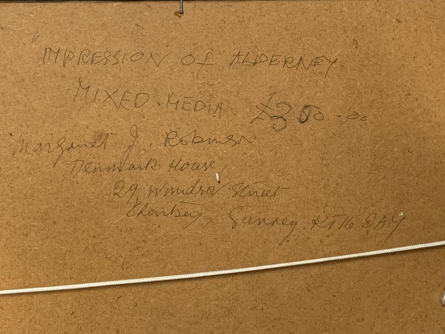 Margaret J. Robinson (1920–2016) English, ¨Impression of Alderney¨, signed and dated 1996, mixed - Image 4 of 7