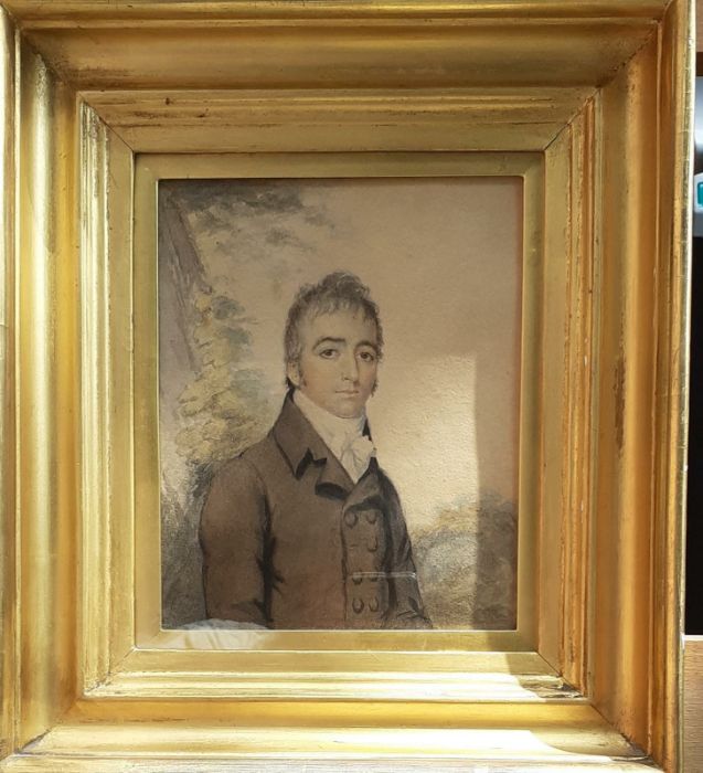 A 19th century British School, 'Portrait of an early 19th century gentleman', watercolour on - Image 2 of 3