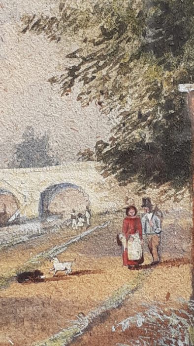 Attributed to William Howes Hunt (1806-1879) British, 'Maidenhead Bridge' (?), gouache on paper, - Image 4 of 4