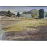 Denis Gilbert (b. 1922) British, "Landscape in Kent", signed lower right, titled label verso,