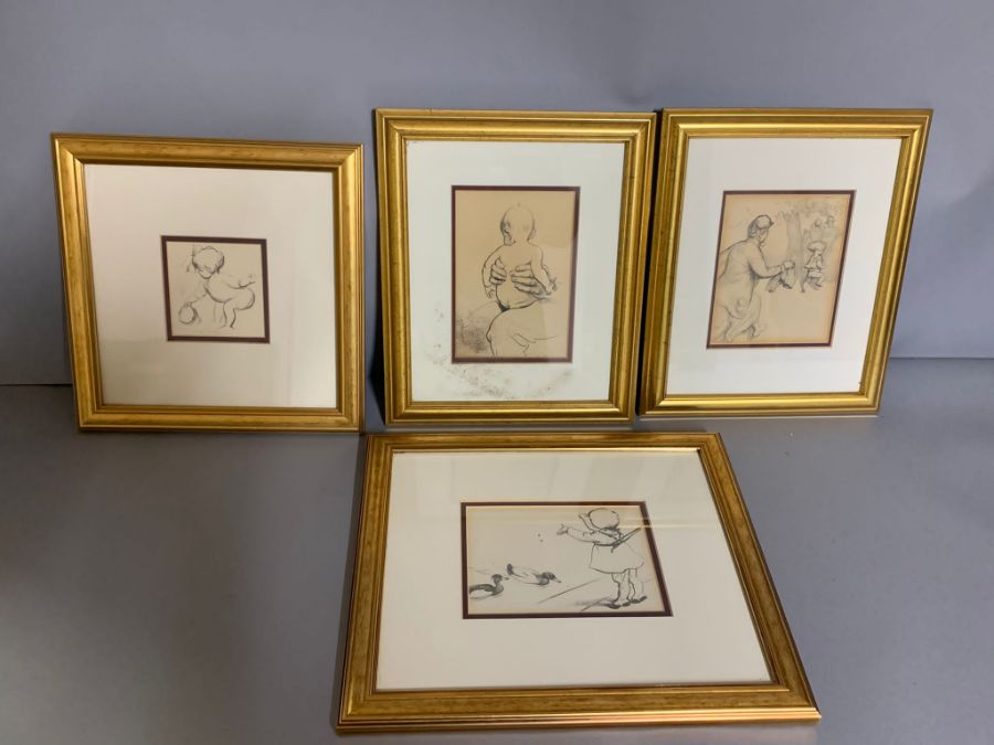 A group of four prints (33cm x 29cm) (15cm x 12cm).