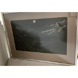 A moonlight seascape, framed and glazed, (46cm x 28cm).