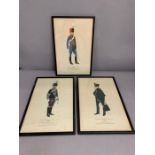 A group of three military prints, framed and glazed (36cm x 23cm).