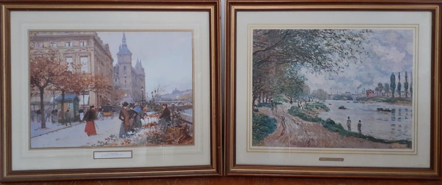 A pair of prints after Claude Monet and Eugene Laloue, framed and glazed, (28.5x39.5 cm). (2) - Image 2 of 3