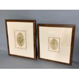 Two floral bouquets, embrodery silks, framed (16cm x 10cm) (Frame 34cm x 40cm)