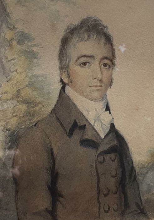 A 19th century British School, 'Portrait of an early 19th century gentleman', watercolour on