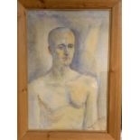 Margaret J. Robinson (1920–2016) English, 'Baid Man', signed, mixed media, framed and glazed, (