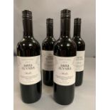 Four Bottles of 2015 Santo Alvara Melot