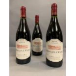 Three Bottles of 2010 Moulin A Vent Vin De Bourgogne