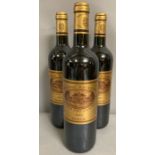 Three Bottles of 2007 Chateau Batailley Grand Cru Classe Pauillac