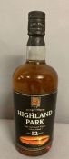 A Bottle of Highland Park 12 year old whisky