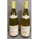 Two Bottles of 2000 Chassagne Montrachet Les Embrazees 1er Cru