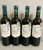 Four Bottles of 2010 Vieux Chateu Chambeau Lussac Saint Emilion