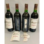 Four Bottles of 1993 Chateau Les Rigalets Cahors