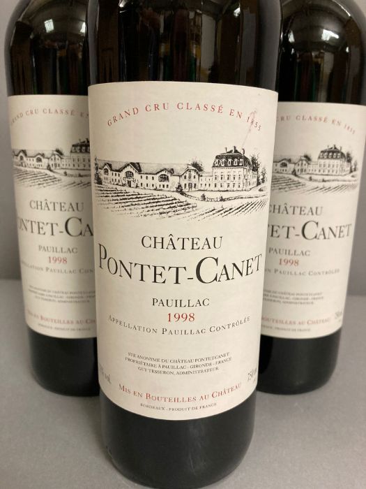 Three Bottles 1998 of Chateau Pontet-Canet Pauillac - Image 3 of 3
