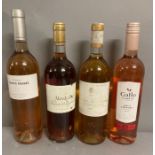 Four Bottles of assorted Rose wine