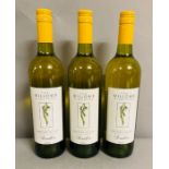 Three Bottles of 2004 The Willows vineyard wine