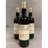 Three Bottles of 2012 Ridge Monte Bello wine