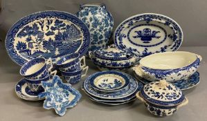 A selection of mixed china and porcelain to include white china, Spode, Booths and Royal Doulton AF