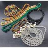 A Selection of Costume jewellery, beaded necklaces