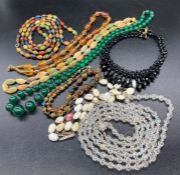 A Selection of Costume jewellery, beaded necklaces