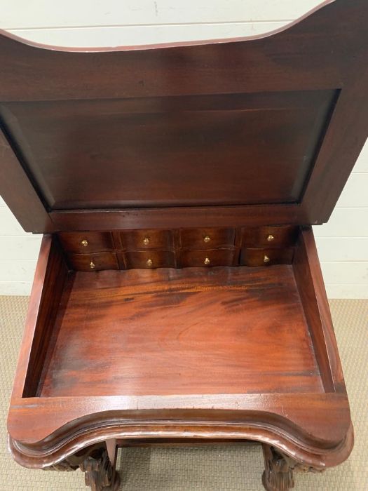 A Reproduction Davenport desk, hinged sloping top opening to drawers on two turned supports. - Image 11 of 12