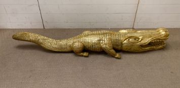 A gilt wooden carved crocodile AF (Length 170cm)