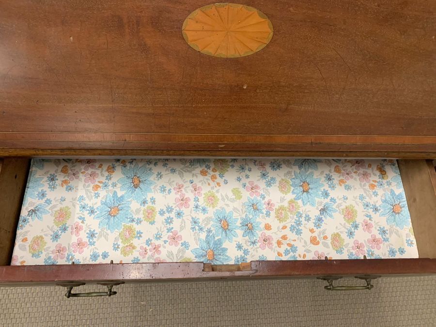 A bureau with shell decorated fall front open to drawers and writing slope AFCondition Report - Image 5 of 5