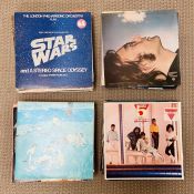 A selection of vinyl 12 records, Bangles, Tom Jones, Wham, Hamon League