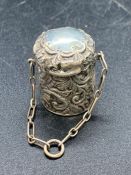 An ornate silver canister by Cornelius Desormeaux Saunders & James Francis Hollings, hallmarked