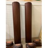 Two Architectural mahogany columns with tops and bases. The Columns are 240 H without the bases, The