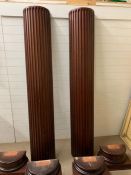 Two Architectural mahogany columns with tops and bases. The Columns are 240 H without the bases, The