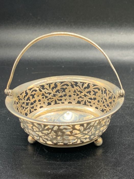 A small silver Birmingham 1915 basket by Henry Williamson Ltd