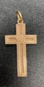 A Cross pendant in 9ct gold (4g Total Weight)