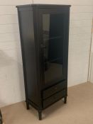 A Laura Ashley Henshaw black drinks cabinet or display unit (H160cm W67cm D42cm)