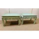 A pair of side tables with oriental theme (H40cm W60cm D38cm)