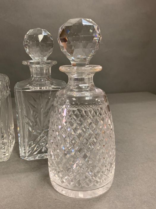 A selection of five crystal cut glass decanters - Image 3 of 5