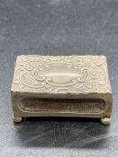 A silver matchbox holder, with matches by JJ, hallmarked for Birmingham1900