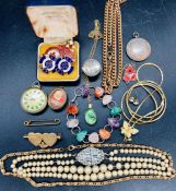 A small selection of costume jewellery.