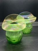 Pair of Loetz Crete Rusticana iridescent glass Art Nouveau glass vases for Max Emanuel after a