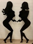 Two wooden cut outs of "Charlies Angels" (H185cm)