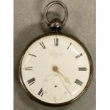 Fine antique silver fusee pocket watch by James Murray Royal Exchange London (AF No second hand)