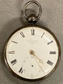 Fine antique silver fusee pocket watch by James Murray Royal Exchange London (AF No second hand)