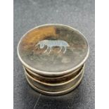 Small silver and tortoiseshell pill box