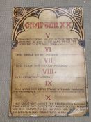 A metal sign of the last Five of the Ten commandments titled "Chapter XX" (90cm x 130cm)" from the